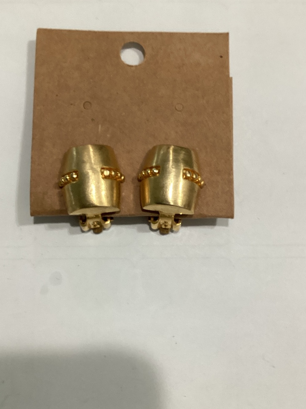 Gold Clip-On Beaded Accent Earrings for Women